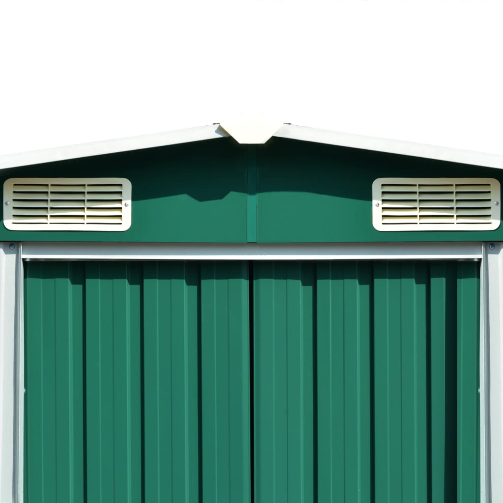 vidaXL Záhradná kôlňa 257x580x181 cm, kov, zelená