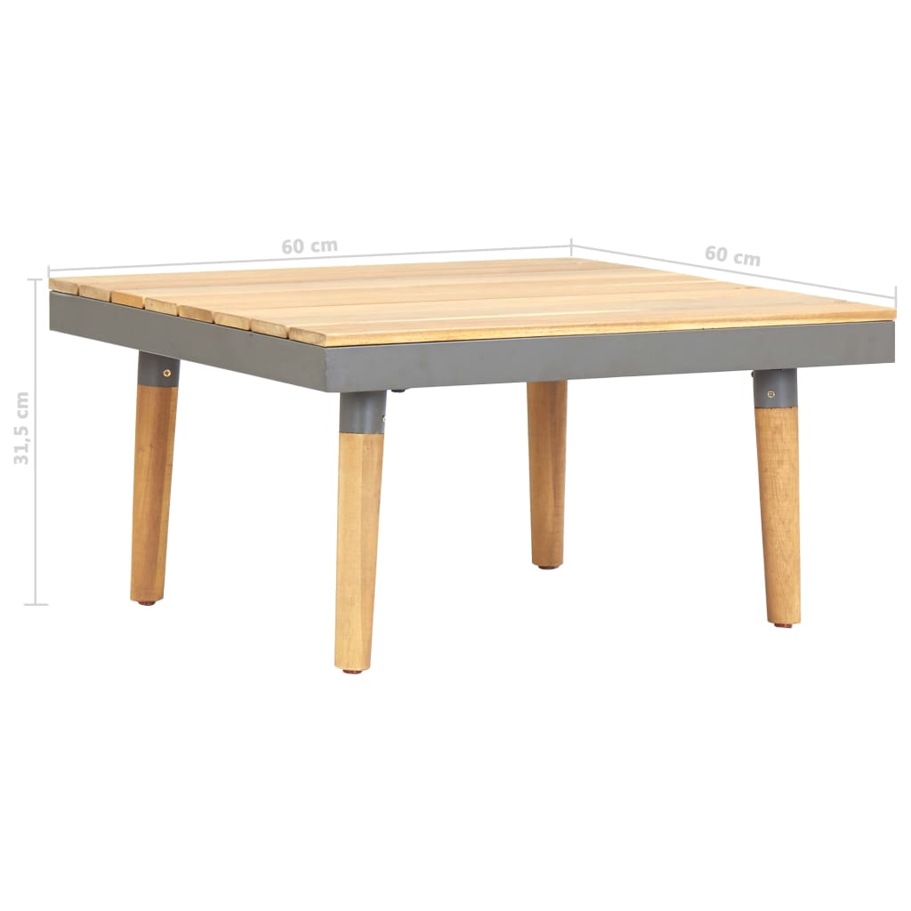 vidaXL Záhradný konferenčný stolík 60x60x31,5 cm masívne akáciové drevo