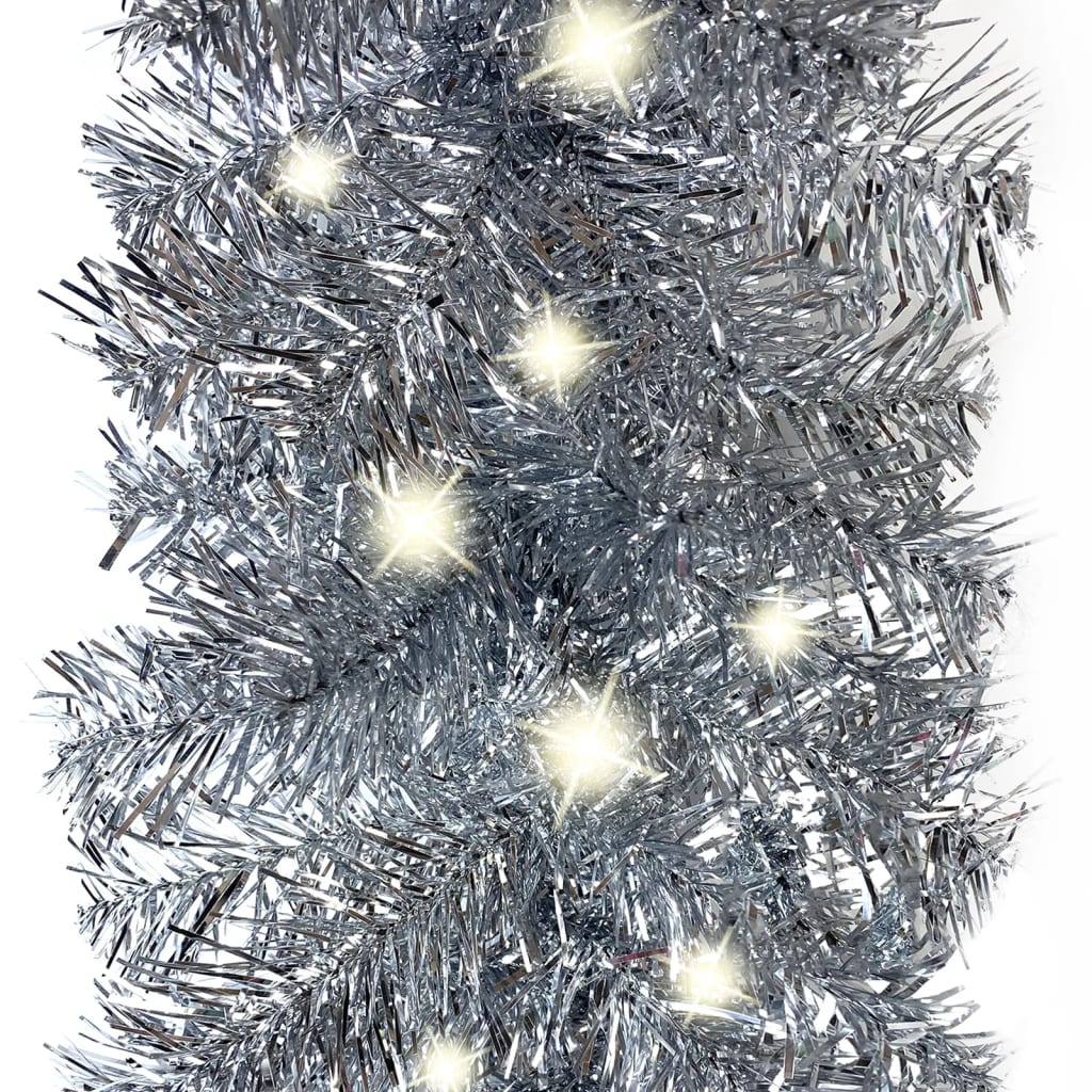 vidaXL Vianočná girlanda s LED svetielkami 5 m strieborná