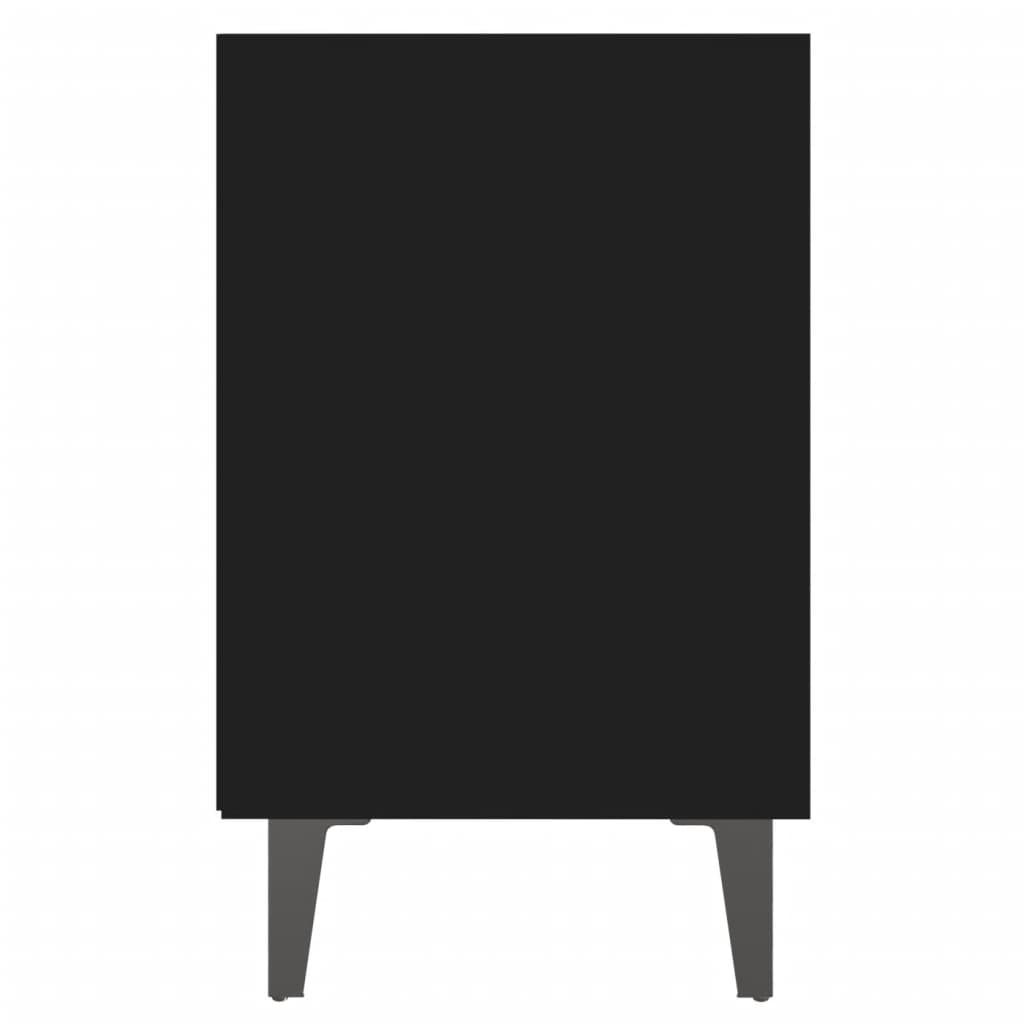 vidaXL Nočný stolík s kovovými nohami, čierny 40x30x50 cm