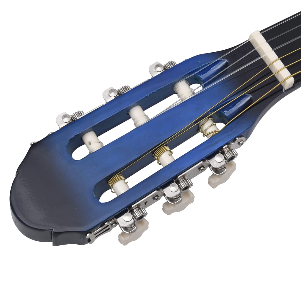 vidaXL Klasická gitara pre začiatočníkov modrá 4/4 39" lipové drevo