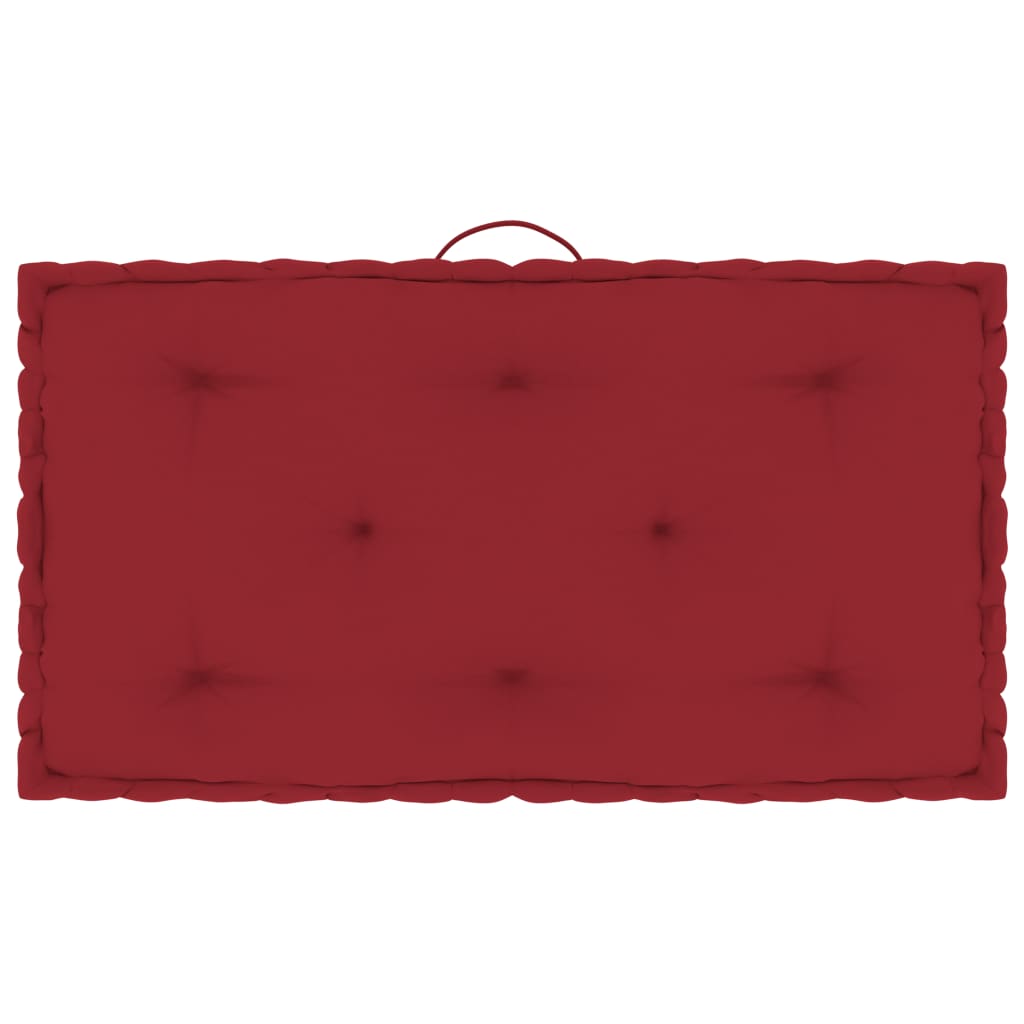 vidaXL Podlahové paletové podložky 3 ks burgundské červené bavlna