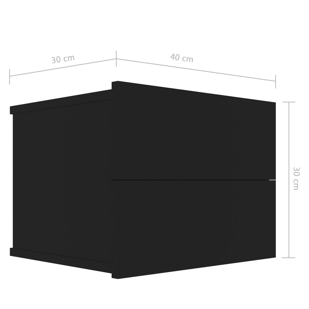 vidaXL Nočné stolíky 2 ks, čierne 40x30x30 cm, kompozitné drevo