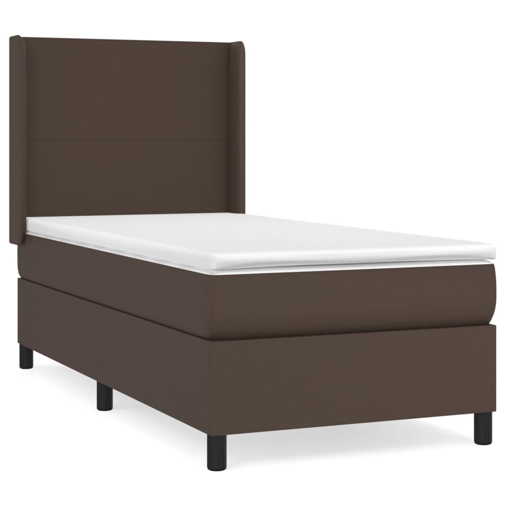 vidaXL Boxspring posteľ s matracom hnedá 80x200 cm umelá koža