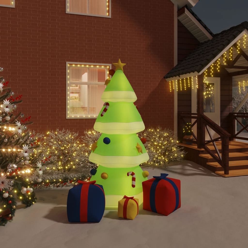 vidaXL Nafukovací vianočný stromček s LED 240 cm