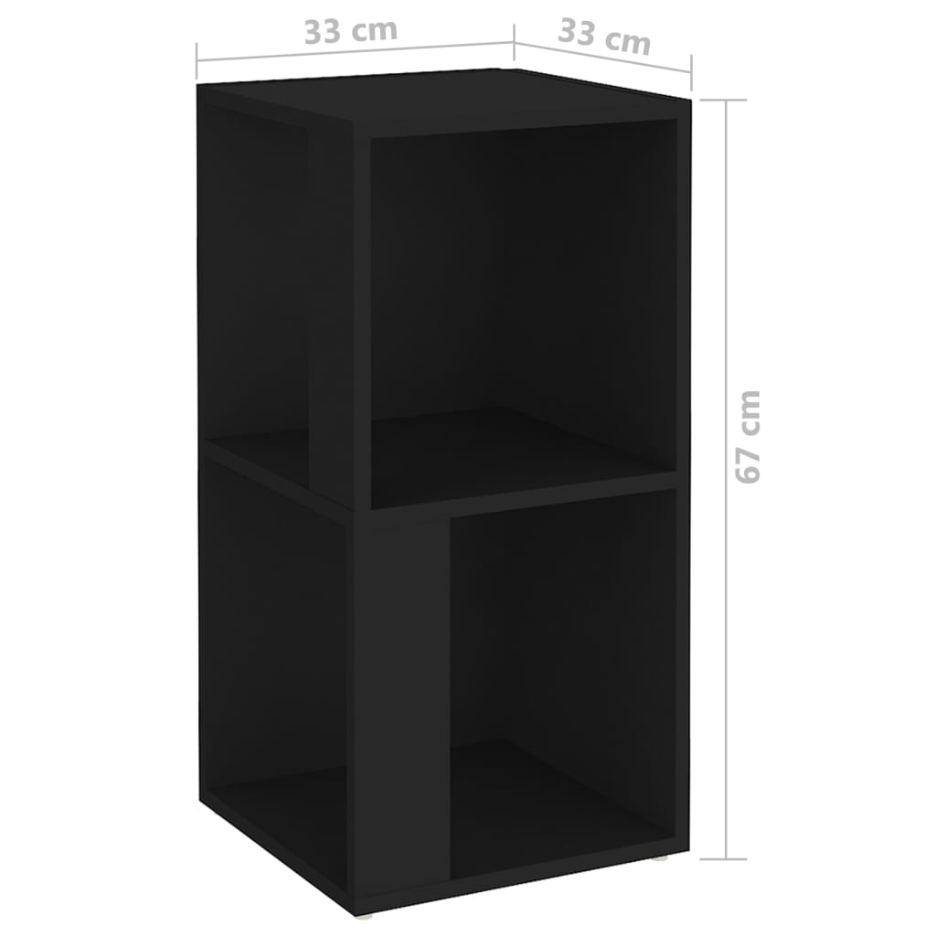 vidaXL Rohová skrinka čierna 33x33x67 cm drevotrieska
