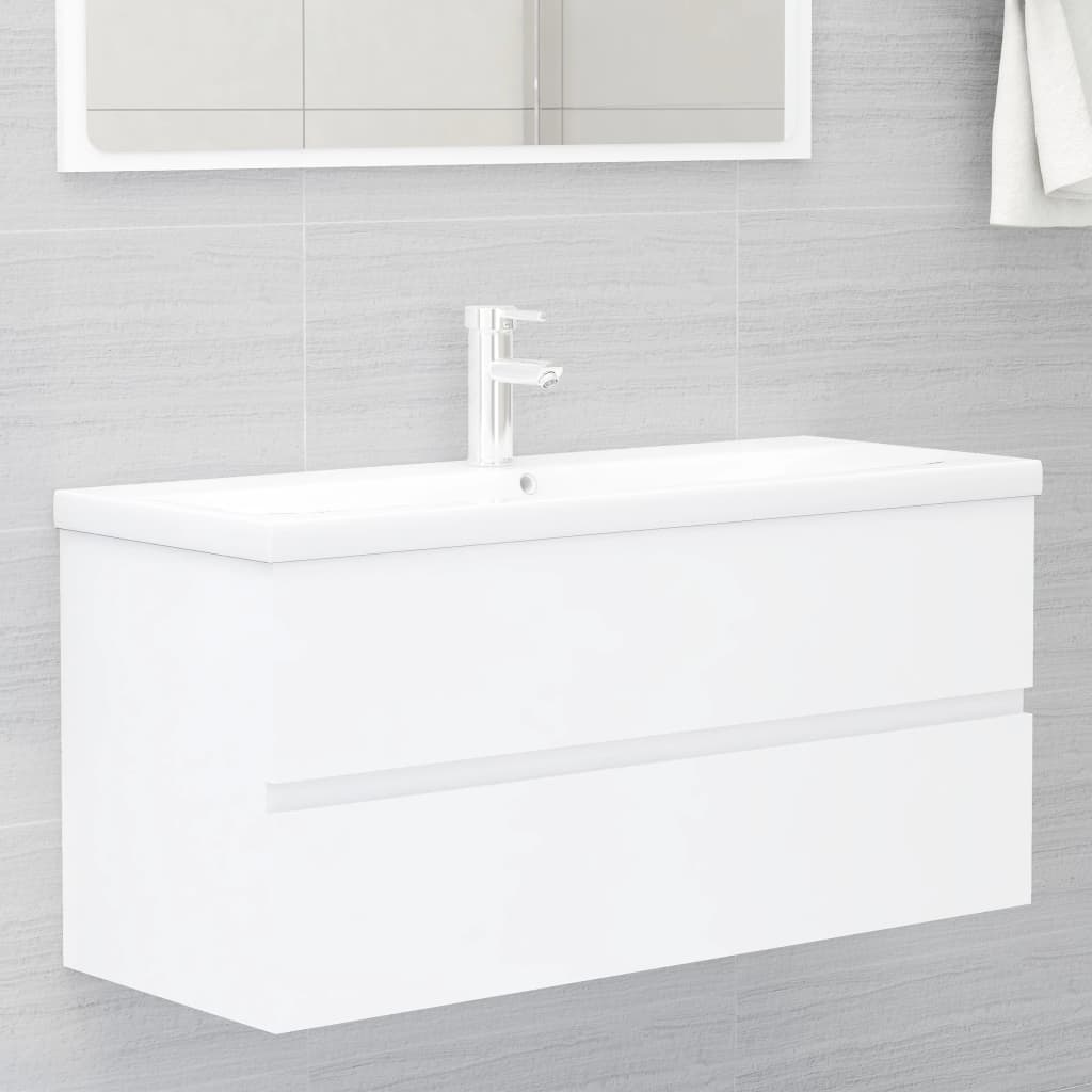vidaXL Skrinka pod umývadlo biela 100x38,5x45 cm drevotrieska