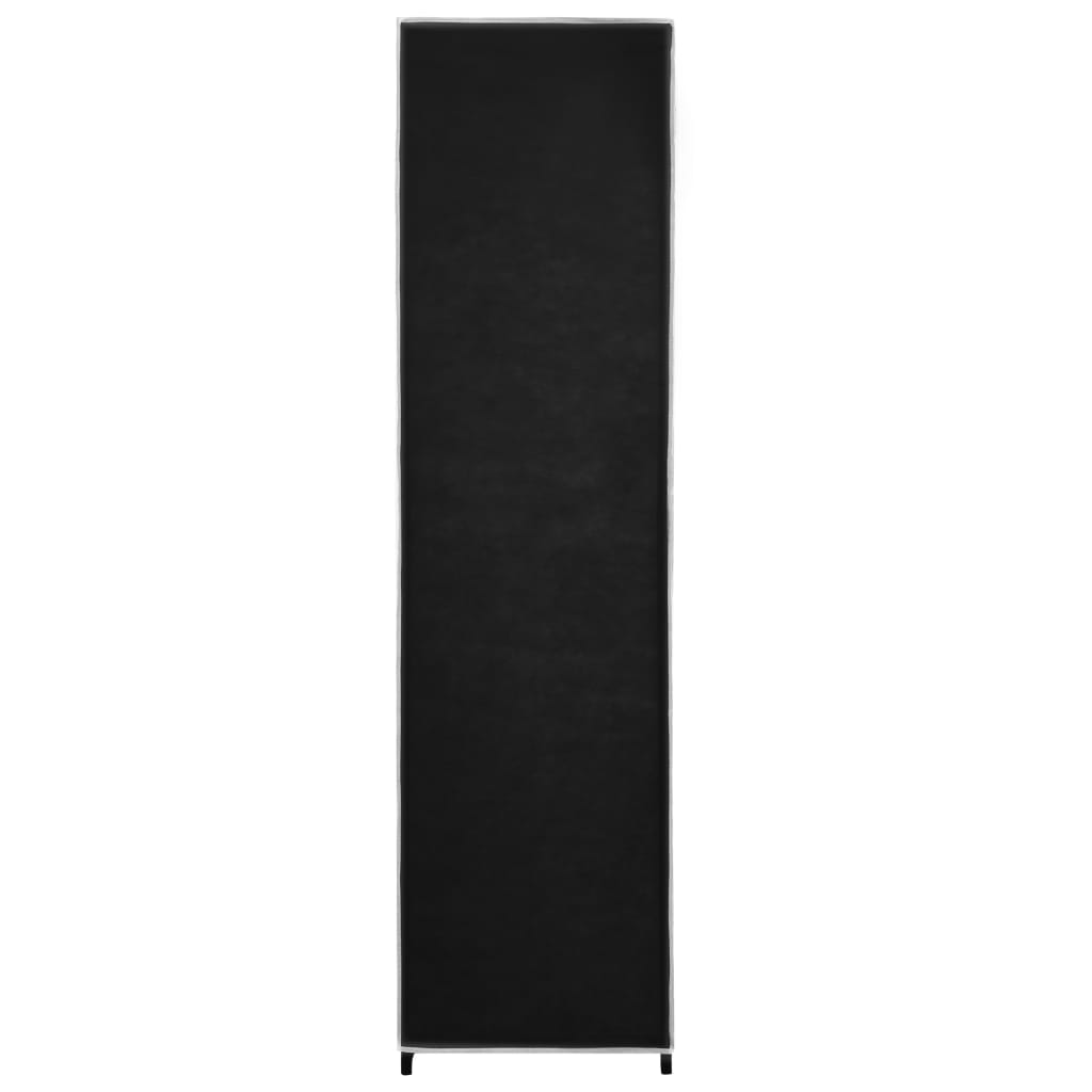 vidaXL Šatník so 4 priehradkami čierny 175x45x170 cm