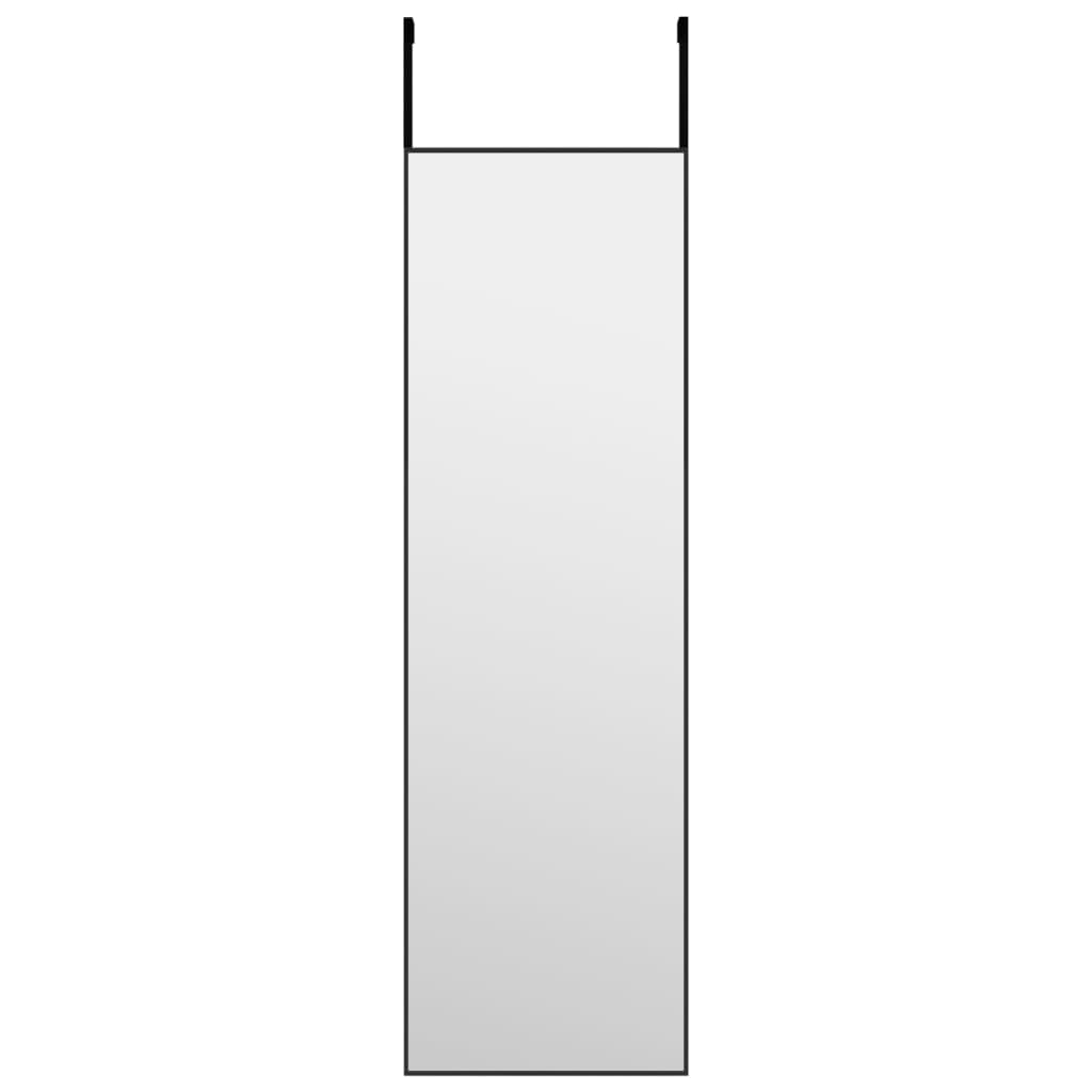 vidaXL Zrkadlo na dvere čierne 30x100 cm sklo a hliník
