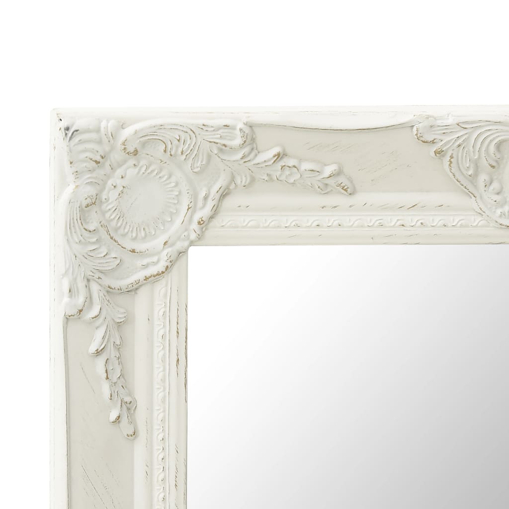 vidaXL Nástenné zrkadlo v barokovom štýle 50x50 cm biele