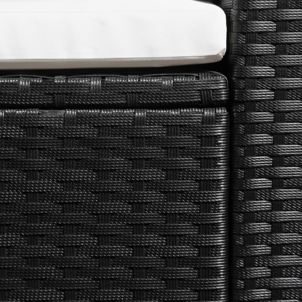 vidaXL 4-dielna záhradná sedacia súprava polyratan čierna a biela