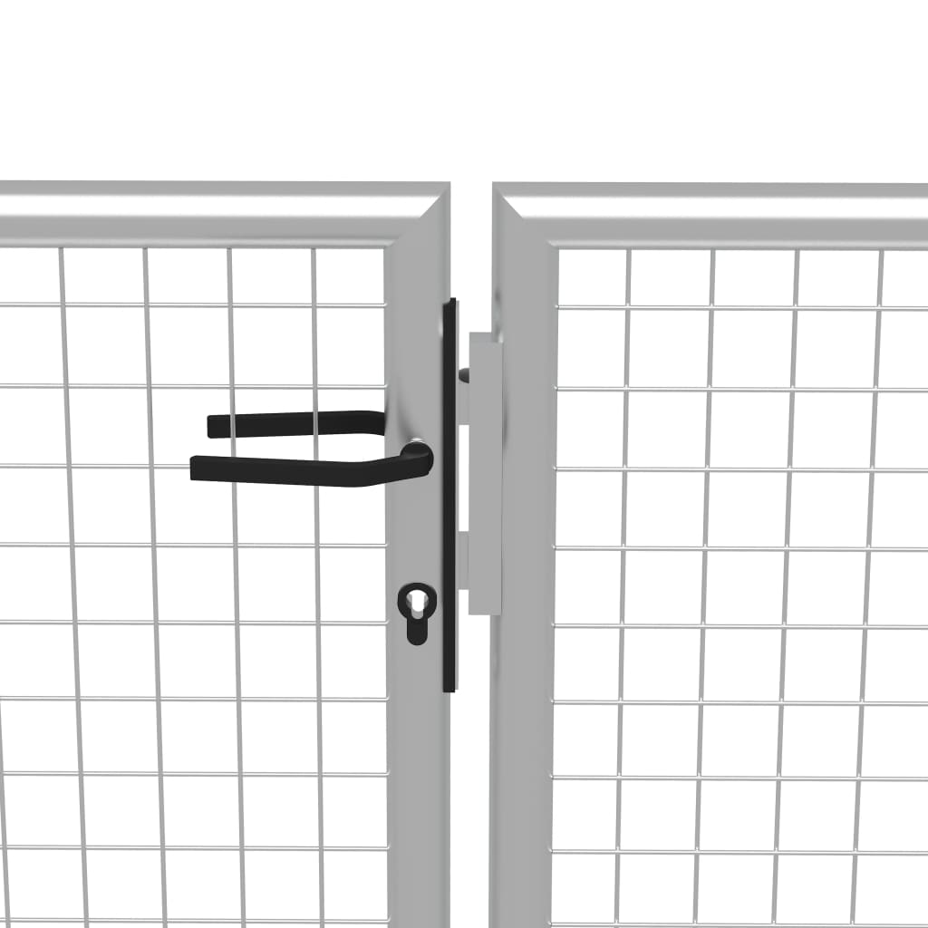 vidaXL Záhradná brána, pozinkovaná oceľ 415x225 cm, strieborná