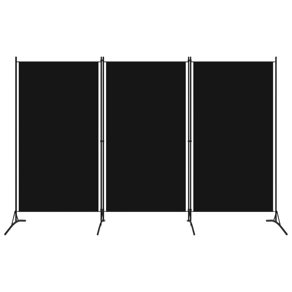 vidaXL 3-panelový paraván čierny 260x180 cm