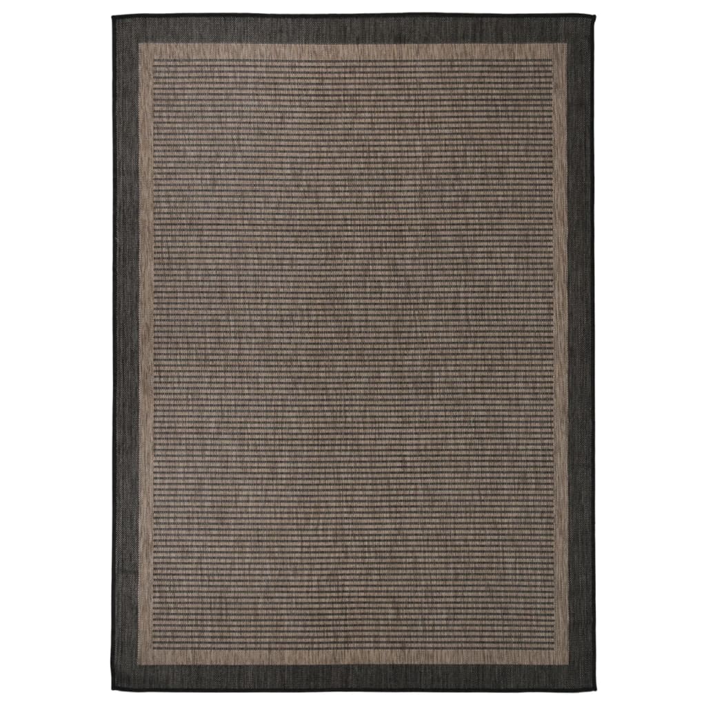 vidaXL Vonkajší koberec s plochým tkaním 120x170 cm tmavohnedý
