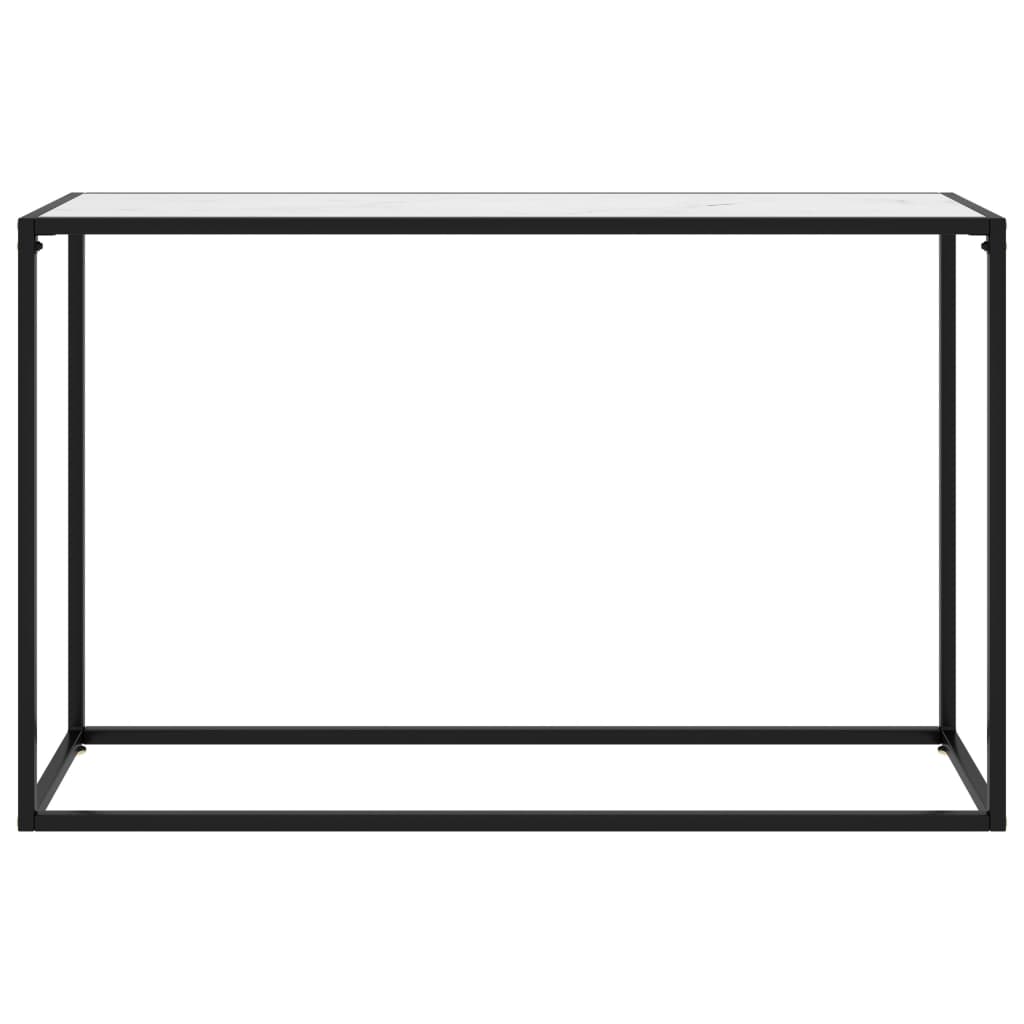 vidaXL Konzolový stolík biely 120x35x75 cm tvrdené sklo