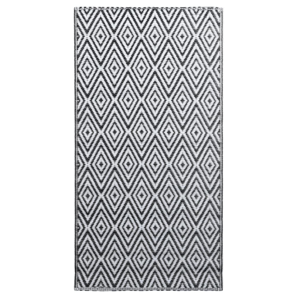 vidaXL Vonkajší koberec bielo-čierny 190x290 cm PP