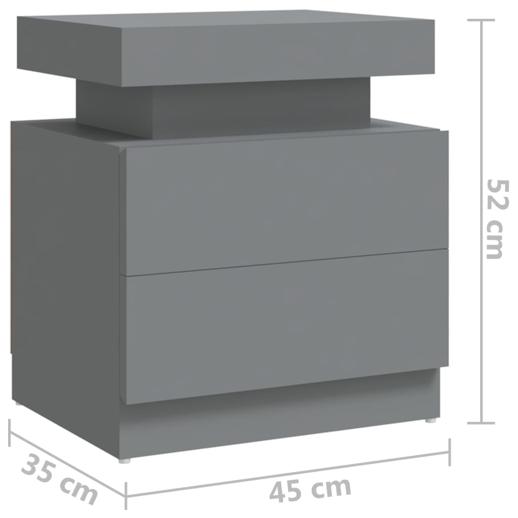 vidaXL Nočný stolík sivý 45x35x52 cm drevotrieska