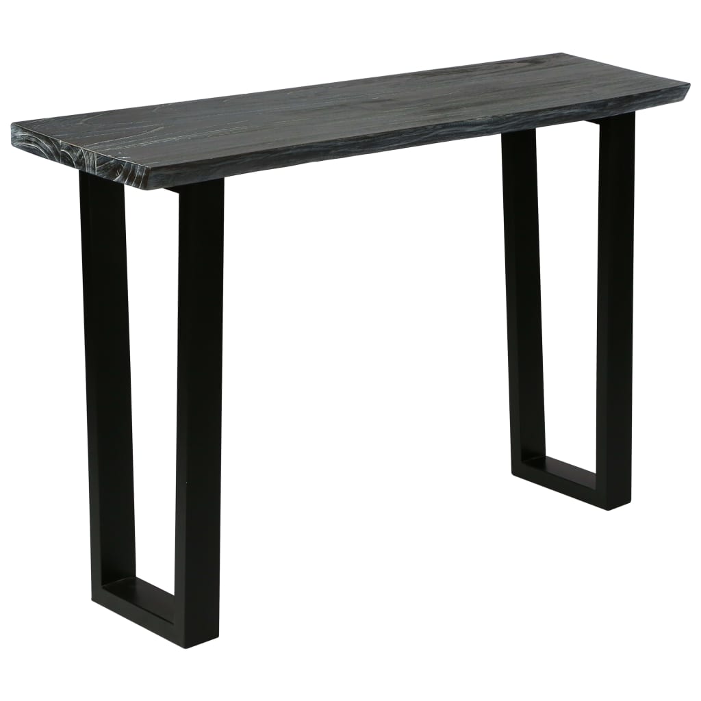 vidaXL Konzolový stolík masívne mindi drevo 110x35x75 cm sivý