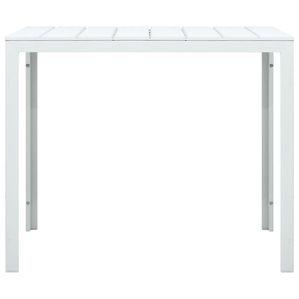 vidaXL Konferenčný stolík, biely 78x78x74 cm, HDPE, drevený vzhľad