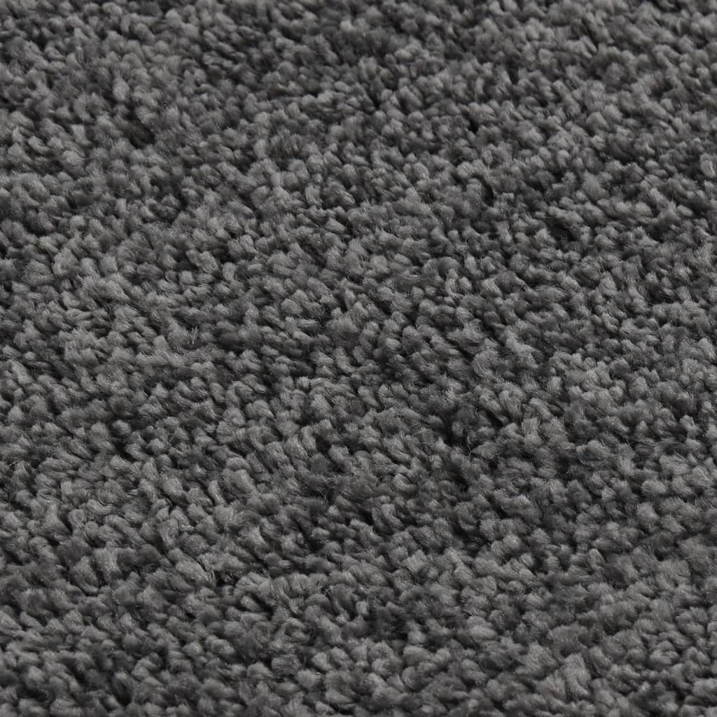 vidaXL Chlpatý koberec tmavosivý 160x230 cm protišmykový