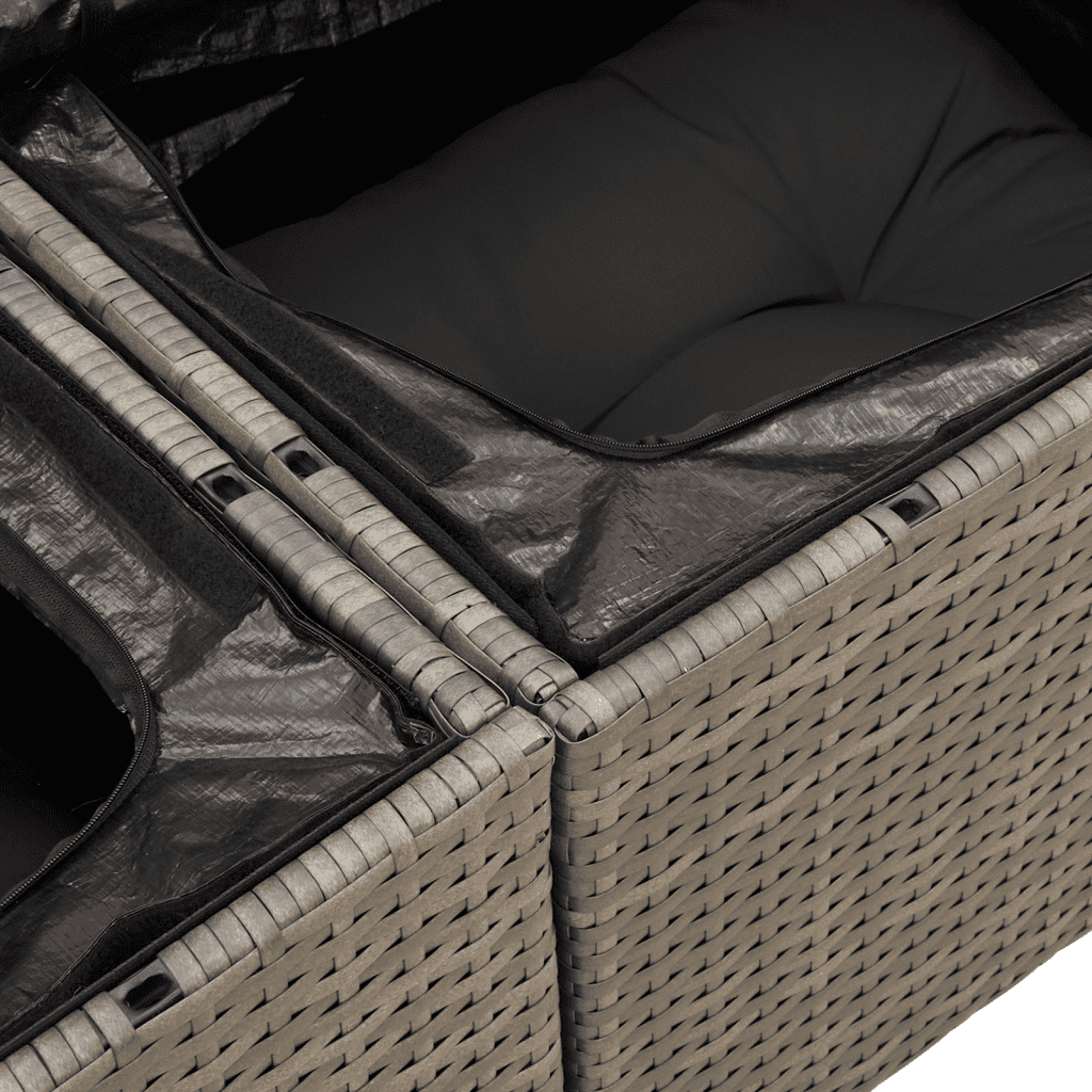 vidaXL 3-dielna záhradná sedacia súprava s vankúšmi sivá polyratanová