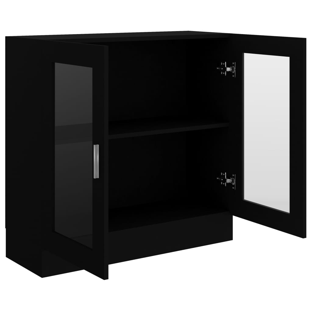vidaXL Vitrína, čierna 82,5x30,5x80 cm, kompozitné drevo