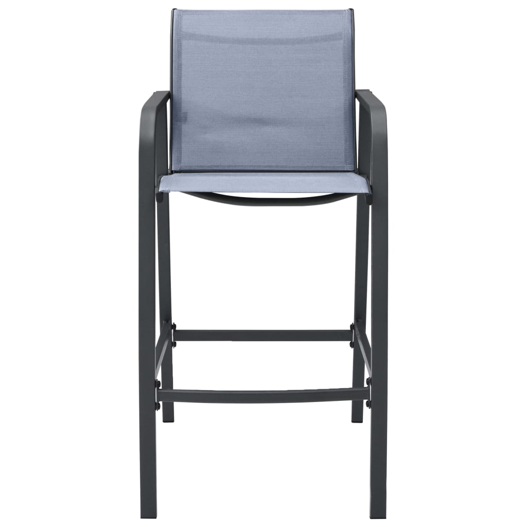 vidaXL Záhradné barové stoličky 2 ks, sivé, textilén