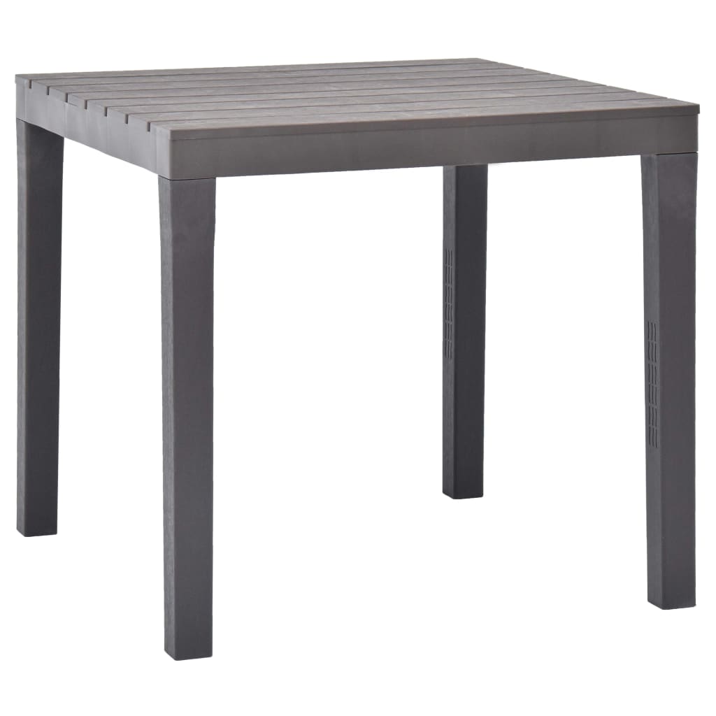 vidaXL Záhradný stôl, farba mokka 78x78x72 cm, plast