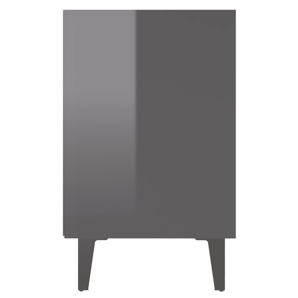 vidaXL Nočné stolíky s kovovými nohami 2 ks, lesklé sivé 40x30x50 cm