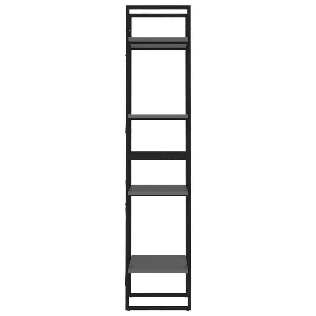 vidaXL 4-poschodová knižnica sivá 40x30x140 cm drevotrieska