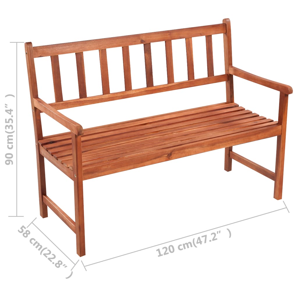 vidaXL Záhradná lavička s podložkou 120 cm akáciový masív