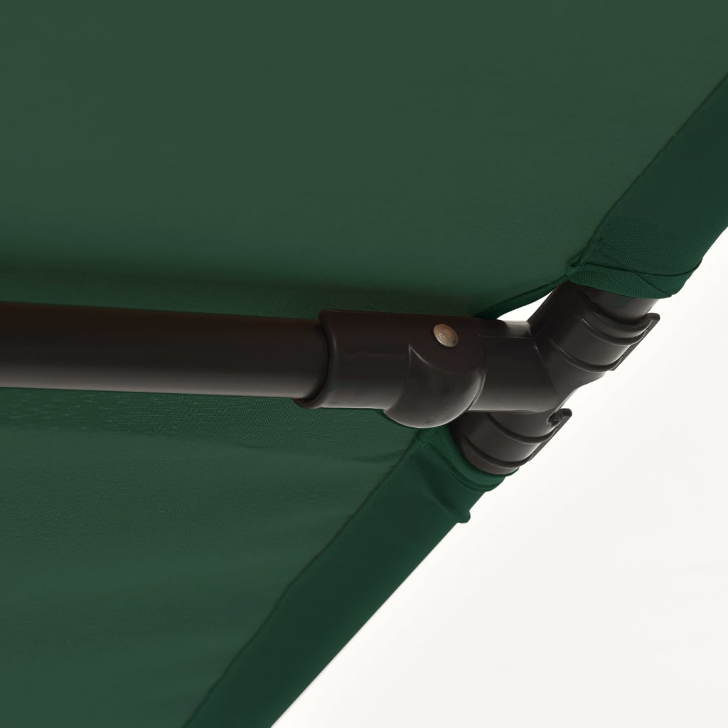 idaXL Vonkajší slnečník s hliníkovou tyčou 180x110 cm, zelený