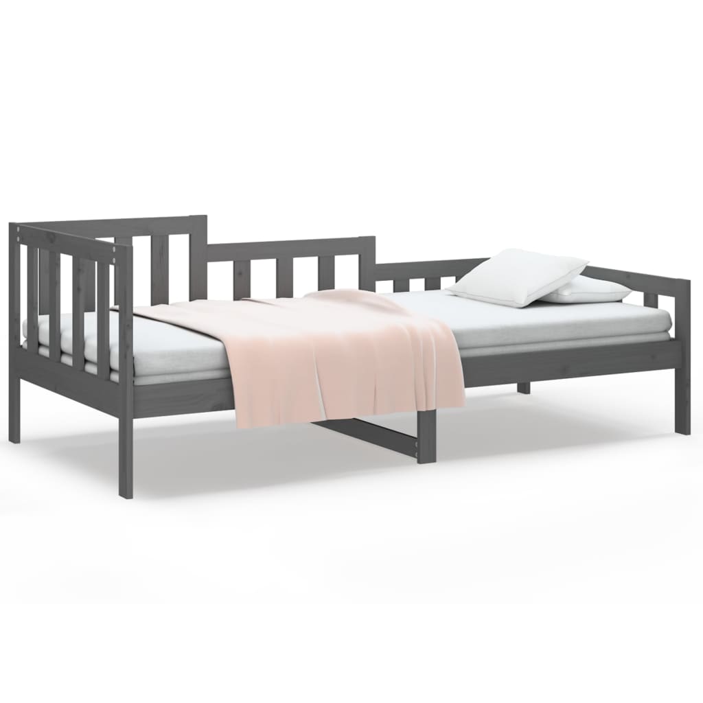 vidaXL Denná posteľ sivá 90x200 cm borovicový masív