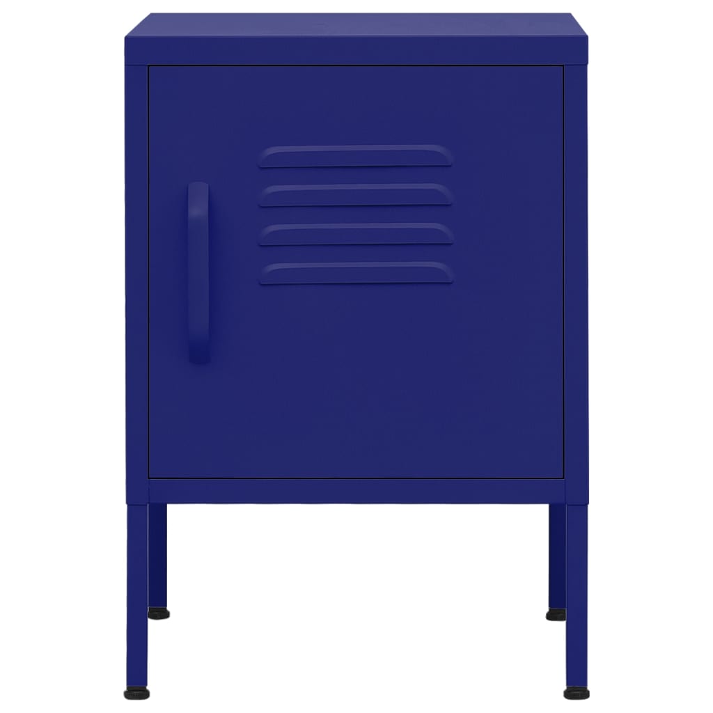 vidaXL Nočný stolík námornícky modrý 35x35x51 cm oceľ