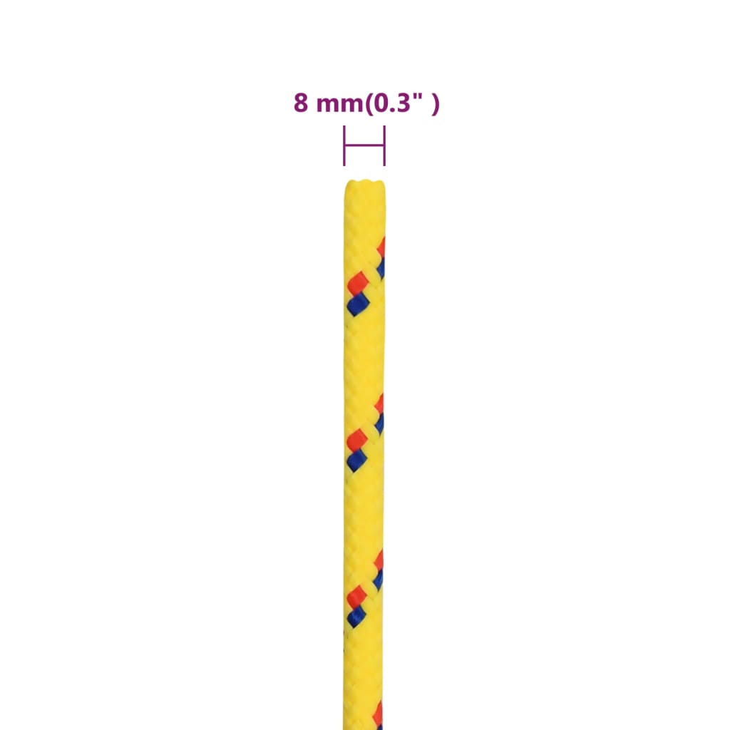 vidaXL Lodné lano žlté 8 mm 25 m polypropylén