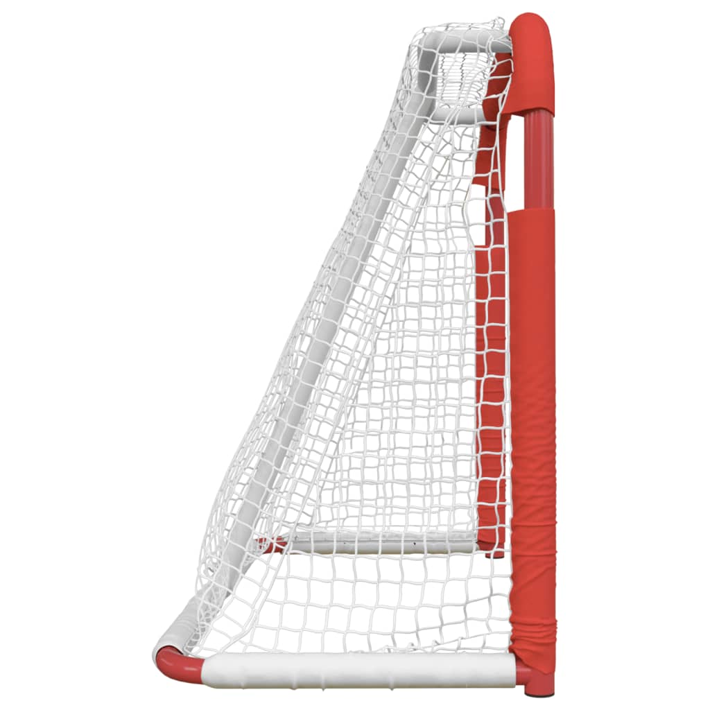 vidaXL Hokejová bránka červeno-biela 137x66x112 cm polyester