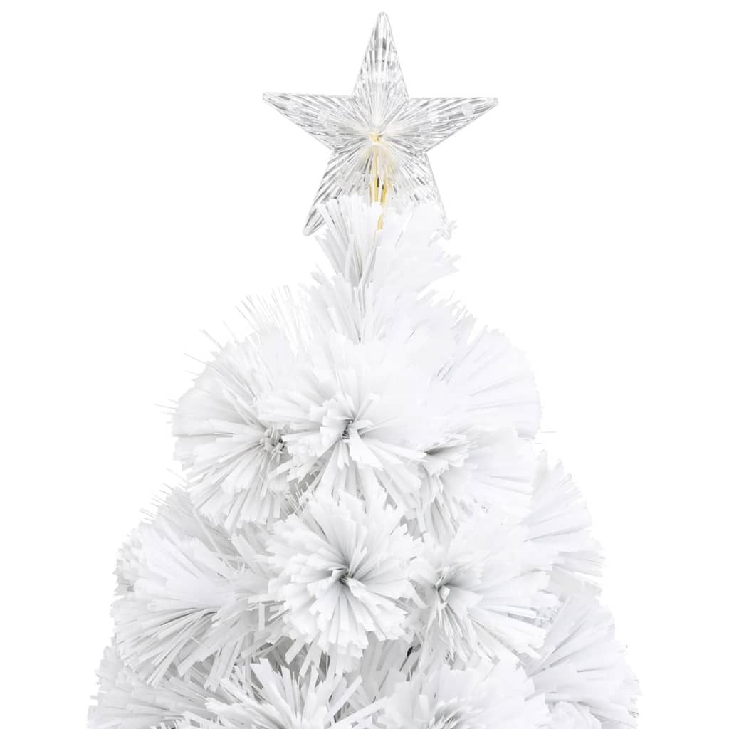 vidaXL Osvetlený umelý vianočný stromček, biely 64 cm, optické vlákno