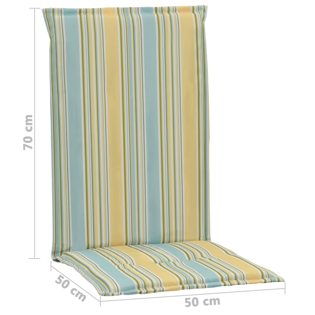 vidaXL Podložky na záhradné stoličky, potlač 2 ks, farebné 120x50x3 cm