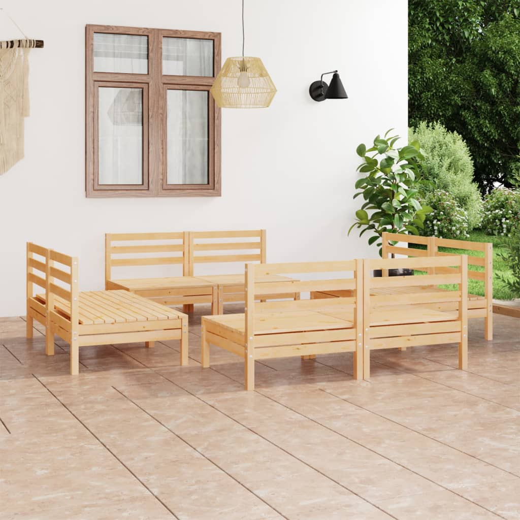 vidaXL 8-dielna záhradná sedacia súprava masívne borovicové drevo