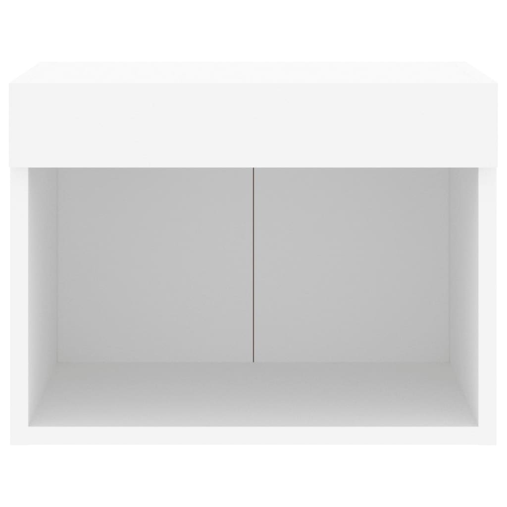 vidaXL Nočný stolík s LED svetlami nástenný biely