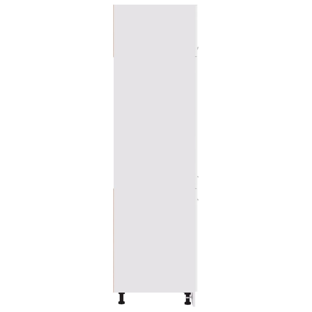 vidaXL Skrinka na chladničku, lesklá biela 60x57x207 cm
