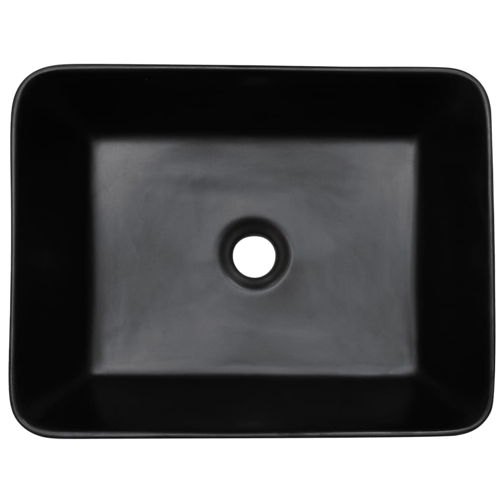 vidaXL Umývadlo na dosku čierne obdĺžnikové 46x35,5x13 cm keramické