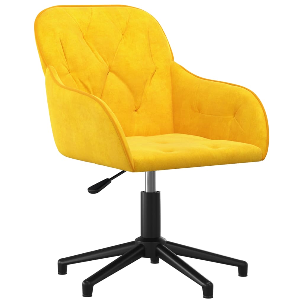 vidaXL Otáčacie jedálenské stoličky 2 ks žlté zamatové