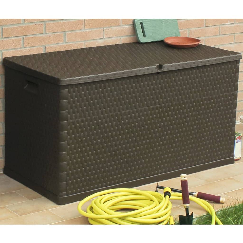 vidaXL Záhradný úložný box, hnedý 120x56x63 cm, PP ratan