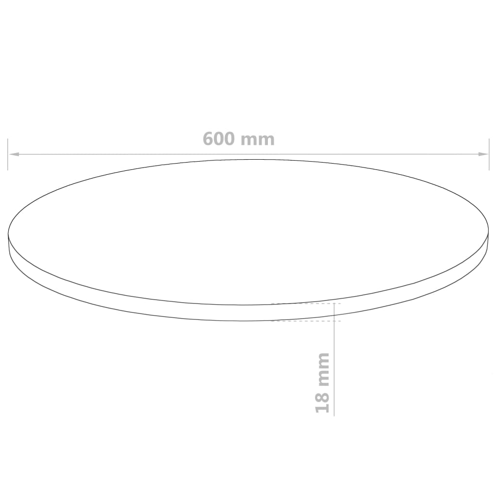 vidaXL Okrúhla stolová doska z drevovlákna 600x18 mm