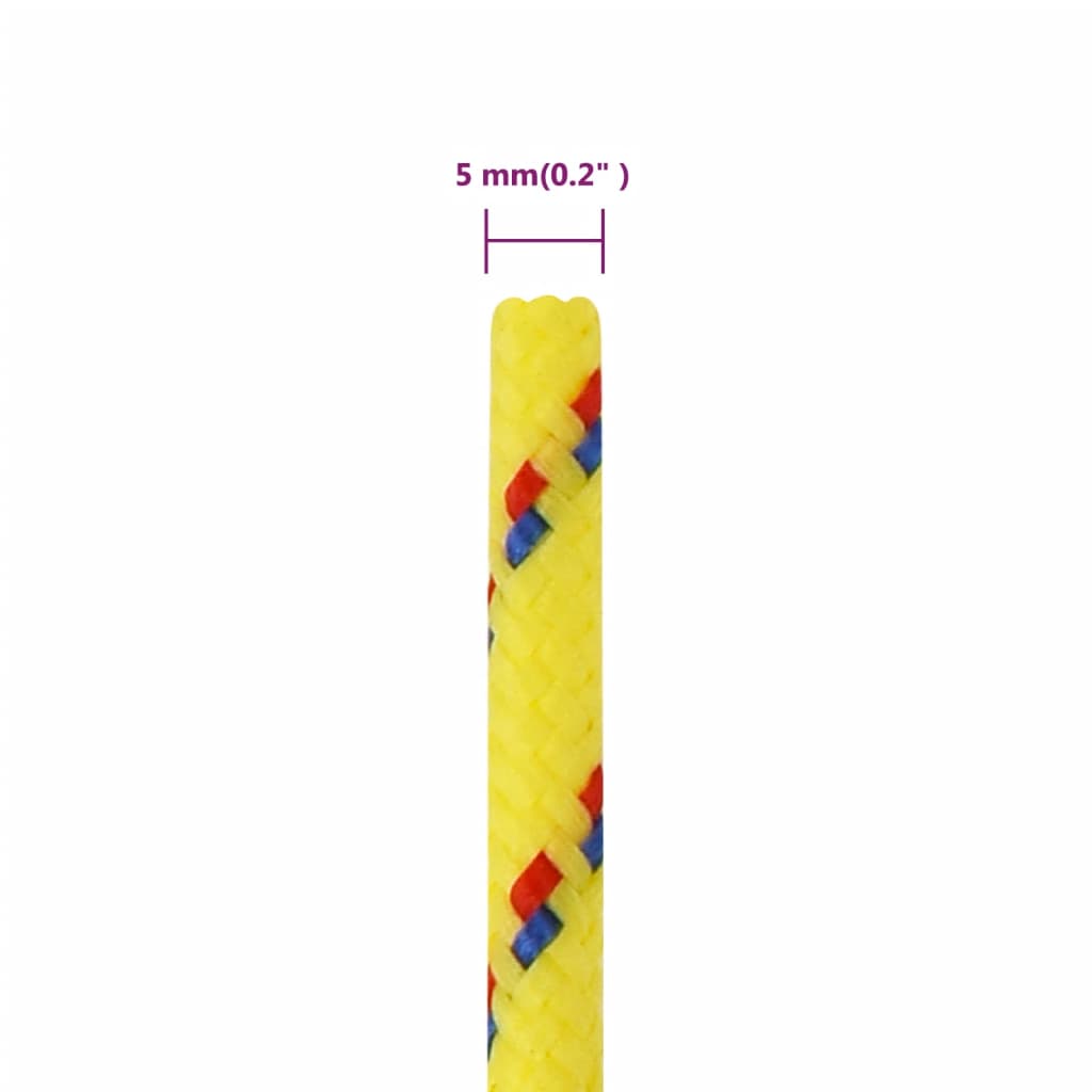 vidaXL Lodné lano žlté 5 mm 25 m polypropylén