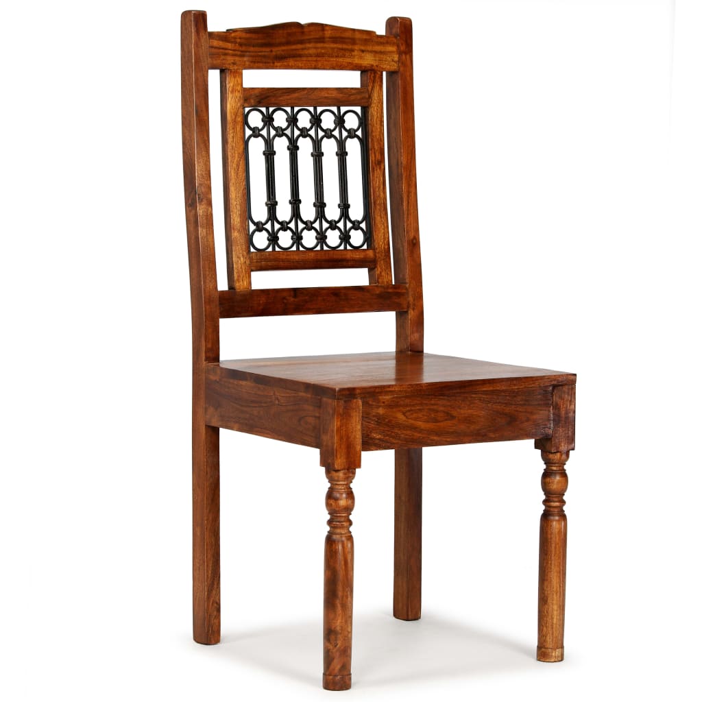 vidaXL Jedálenské stoličky 4 ks masívne drevo so sheeshamovou úpravou