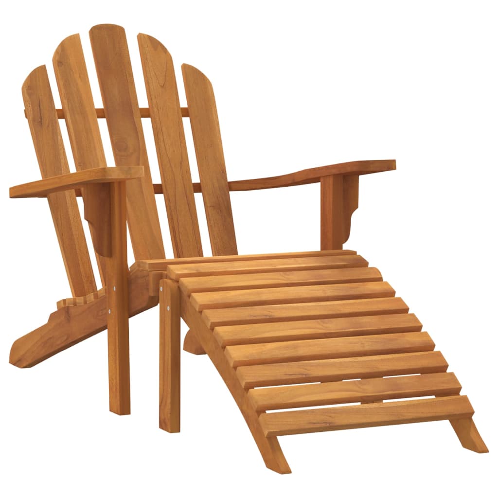 vidaXL Záhradná stolička Adirondack s podnožkou masívne teakové drevo