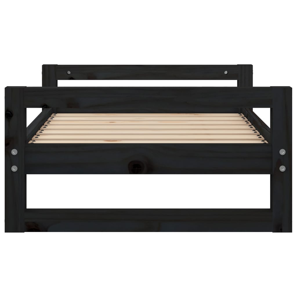 vidaXL Psia posteľ čierna 75,5x55,5x28 cm borovicový masív