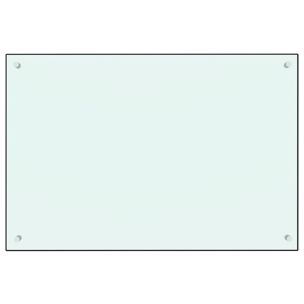 vidaXL Kuchynská zástena, biela 90x60 cm, tvrdené sklo
